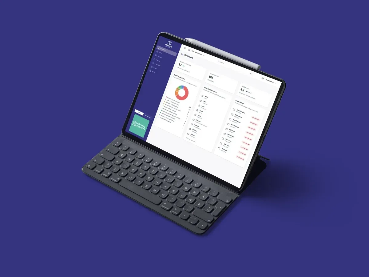 SimSam on iPad showing sample management
